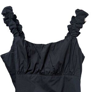 Abercrombie Fitch Crop Top Size XL Black Smocked Summer Beach